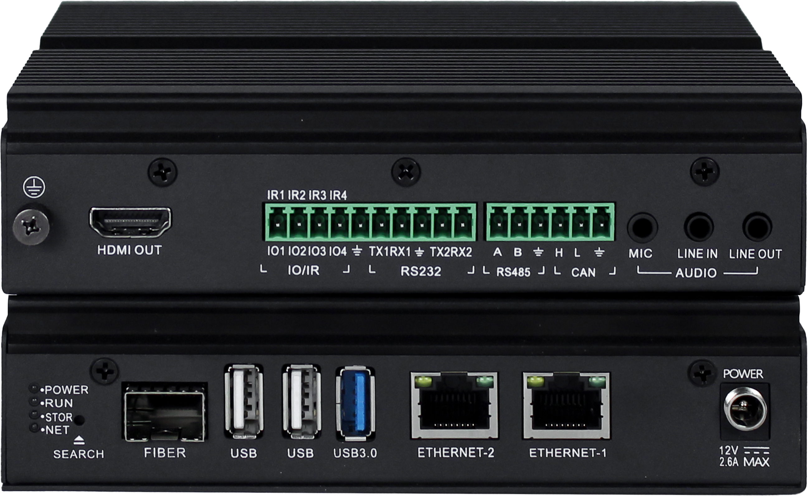 AI Edge Computing Box Basic รุ่น DS-AILT แสดงด้านหน้าและด้านหลัง